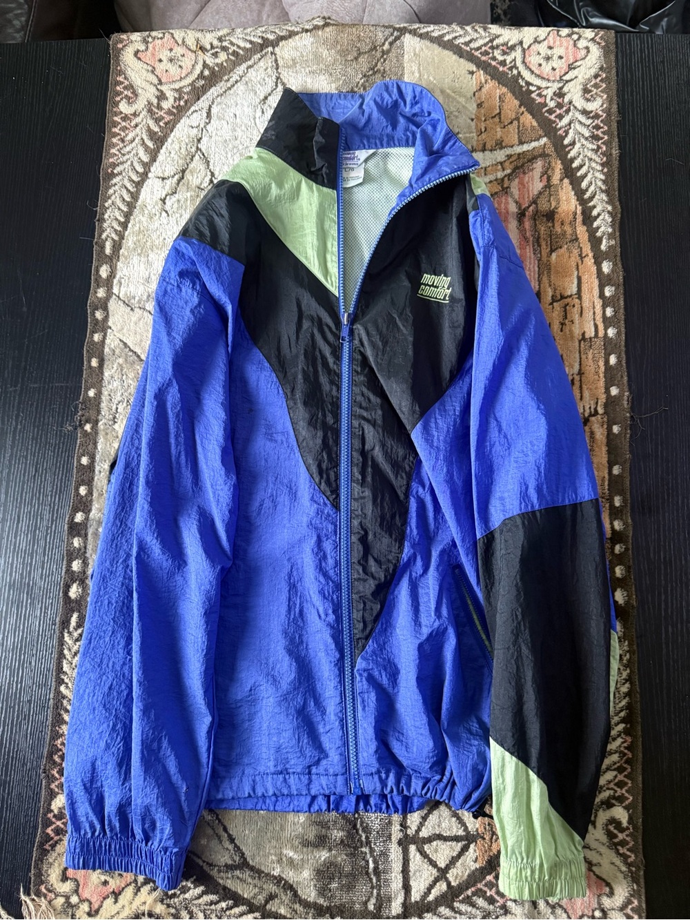 Vintage Moving Comfort Nylon Windbreaker Jacket Large Colorblock 90s